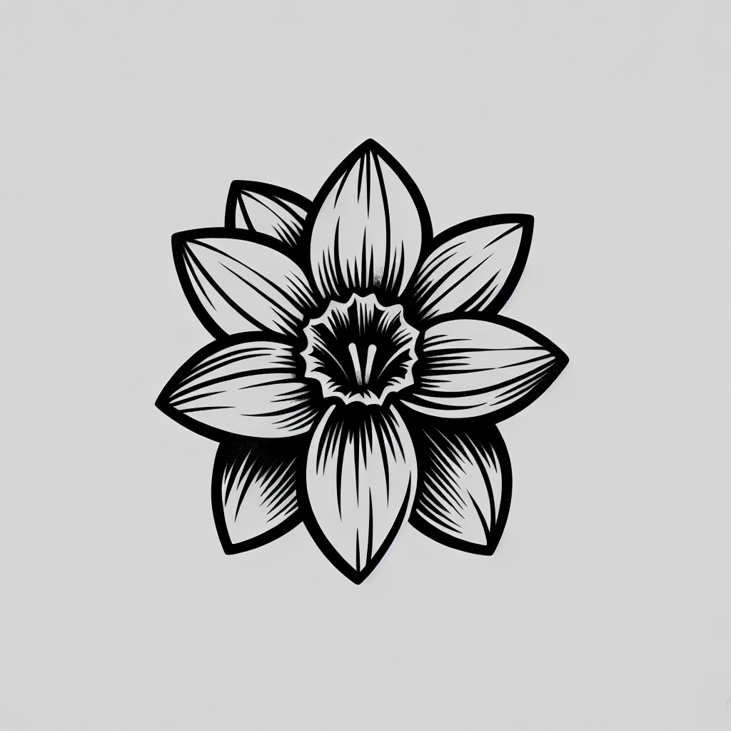 Minimal Narcissus Flower Tattoo Design