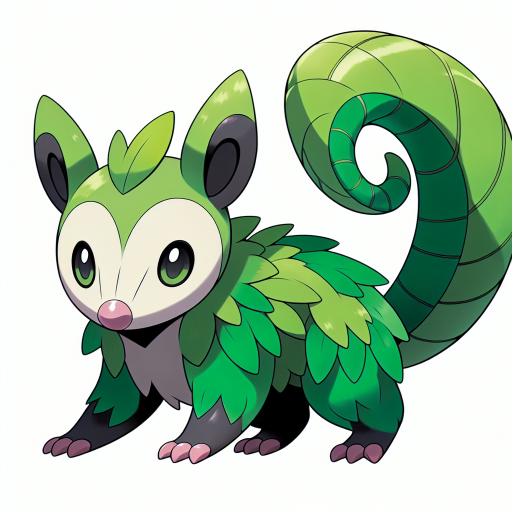 Leaf-Eared Grass Opossum Pokémon