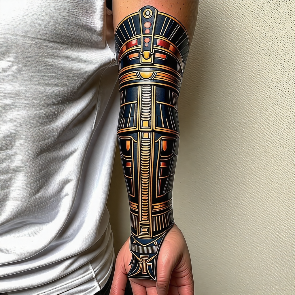 Ancient Egyptian Tattoo Forearm Sleeve Armor