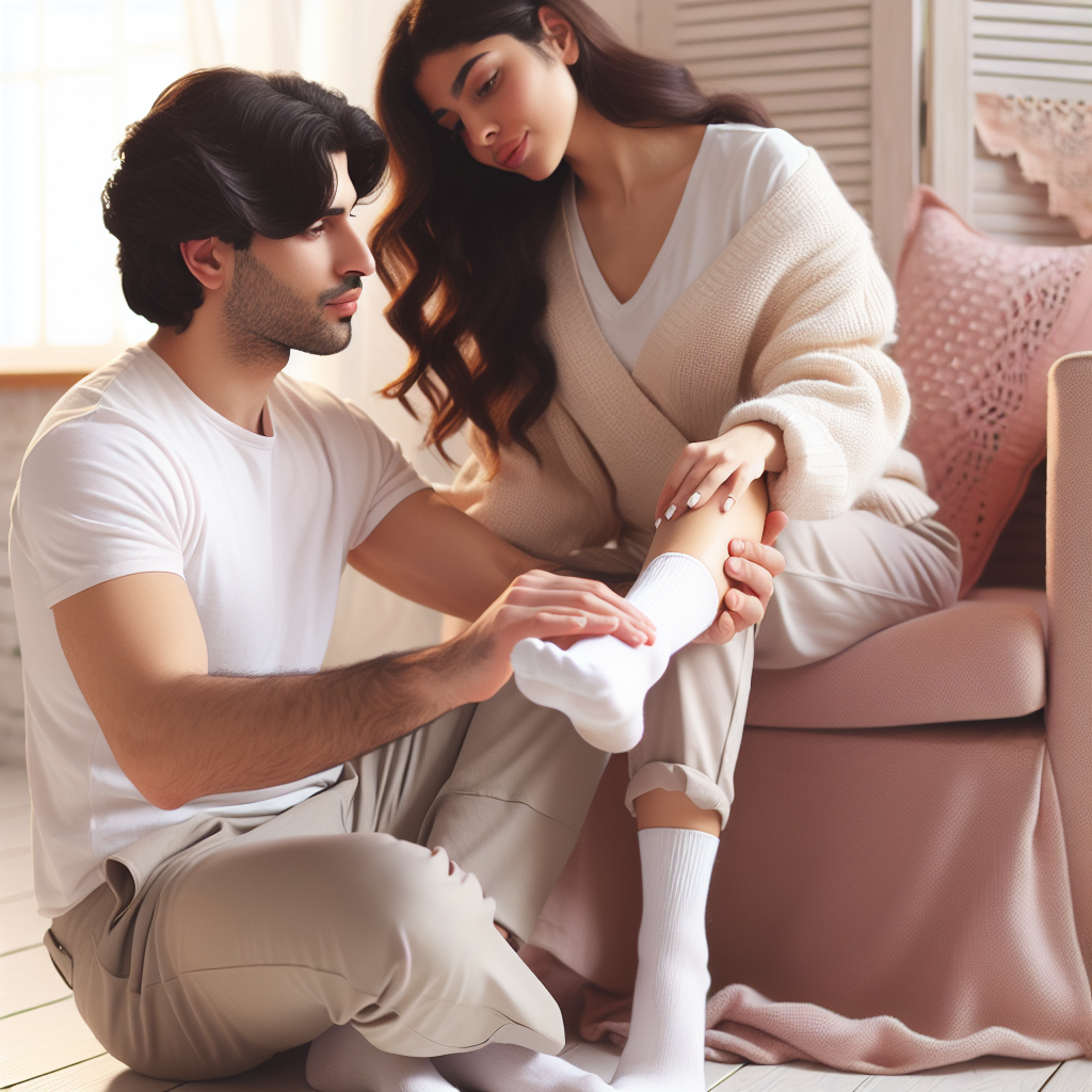 Heartwarming Moment: Man Kisses Woman's Feet in Socks