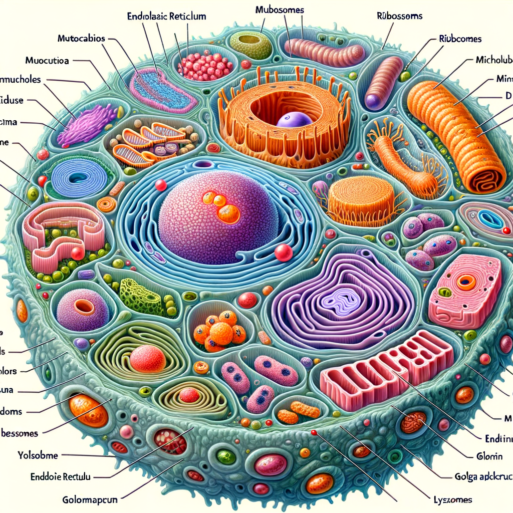 Complete Animal Cell Illustration with Detailed Cell Organelles