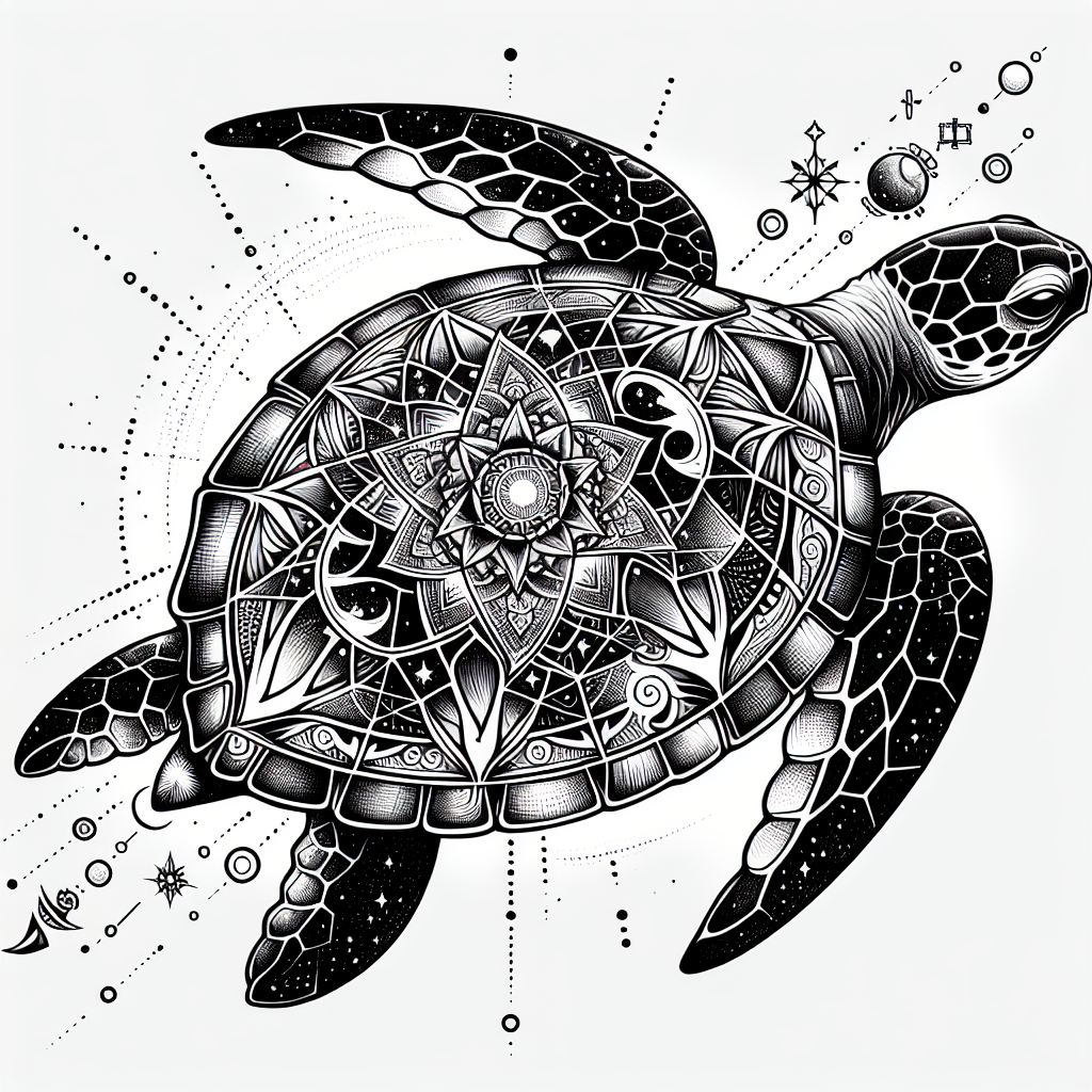 Spiritual Sea Turtle Tattoo for the Shoulder