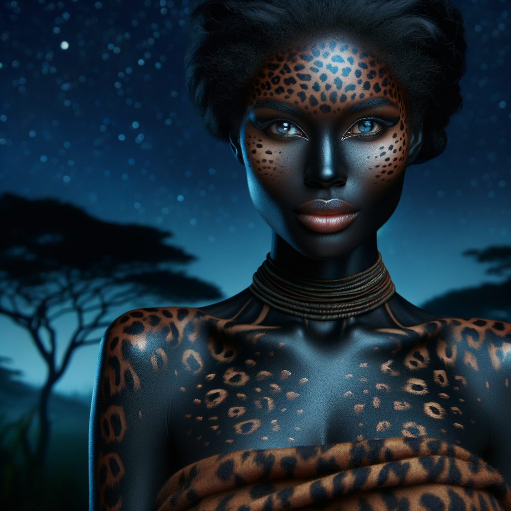 Black Leopard Woman: African Strong & Graceful Connection