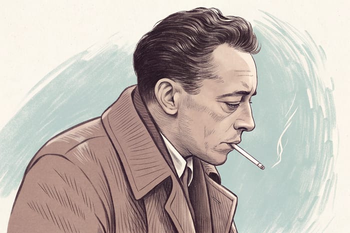 Albert Camus: A Vibrant Graphite Sketch