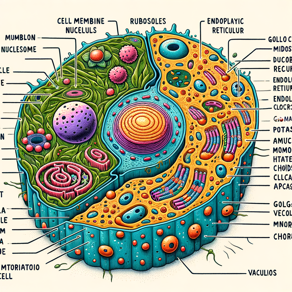 Detailed Plant & Animal Cell Structure Illustration