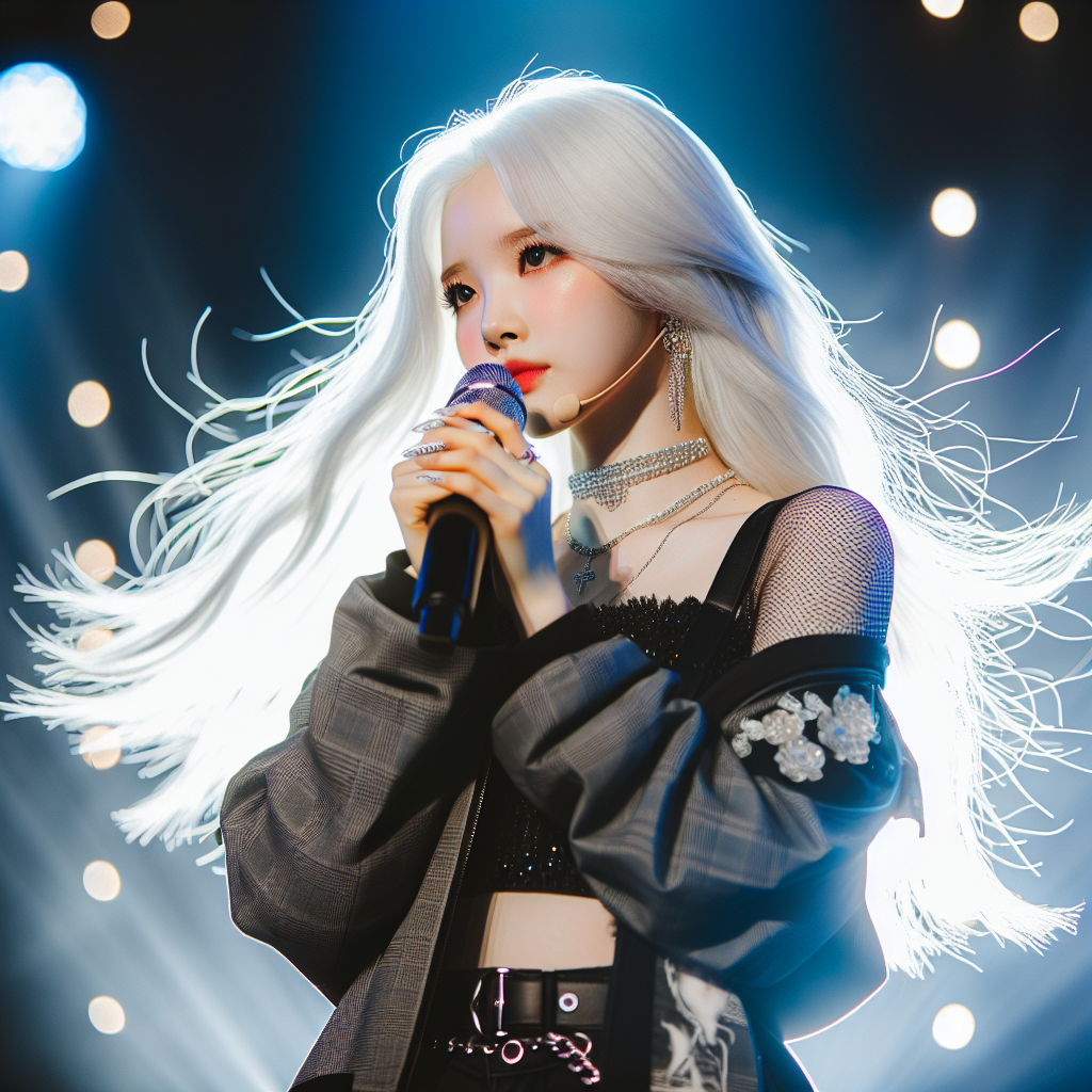 Ethereal White Hair: Female Kpop Idol