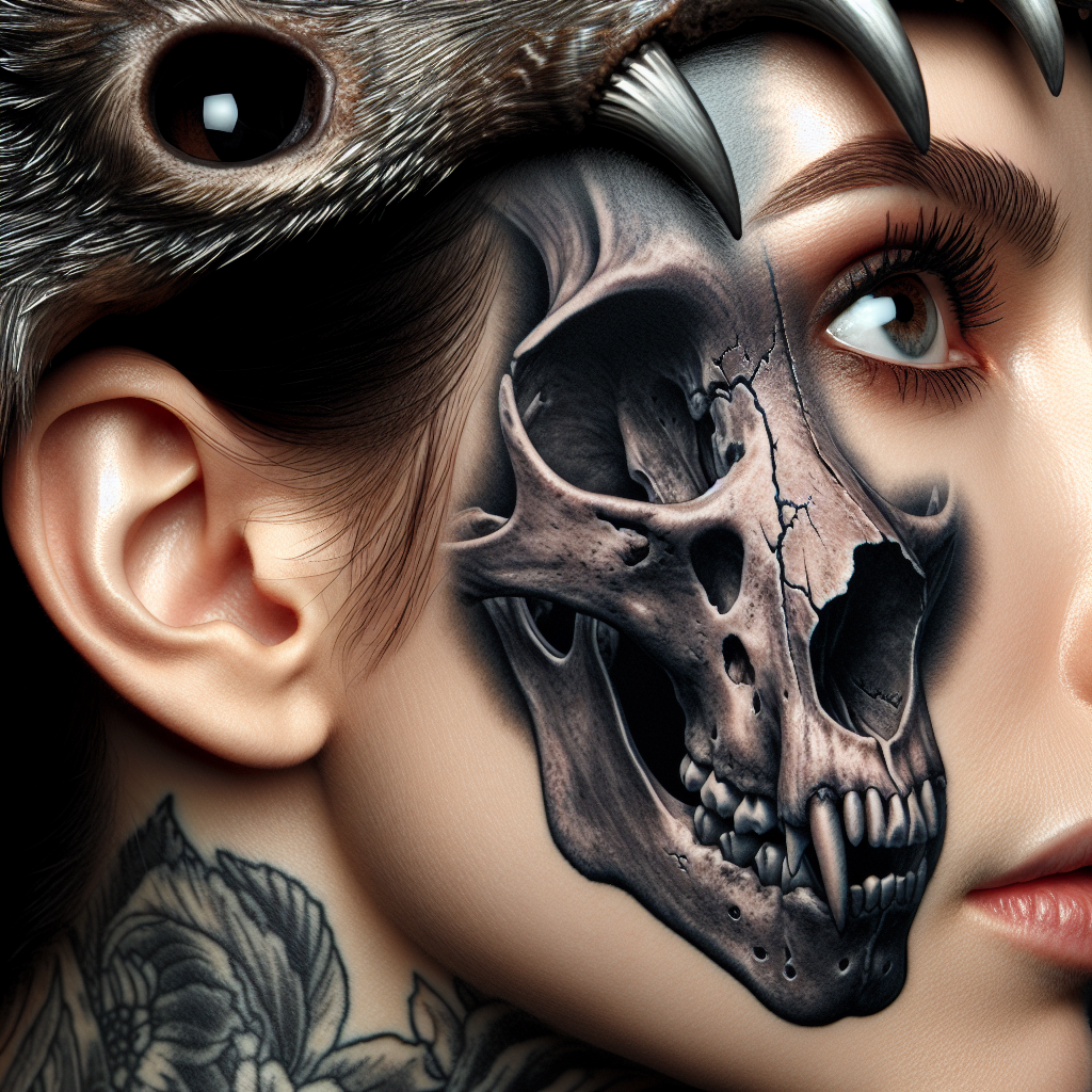 Intricate Details of Woman's Face and Realism Tattoo