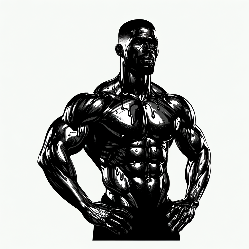 Power and Confidence of an Oiled Muscular Man