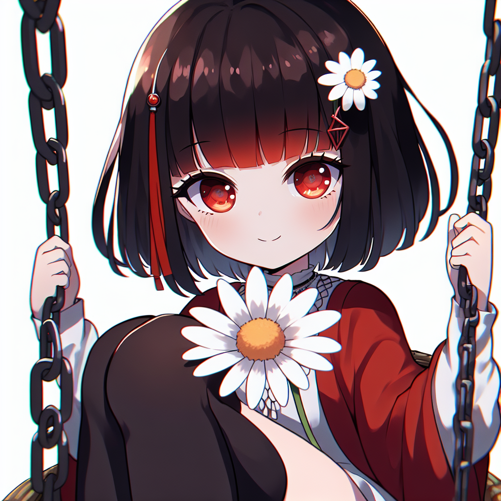 Anime Girl with Black Bob Cut Hair