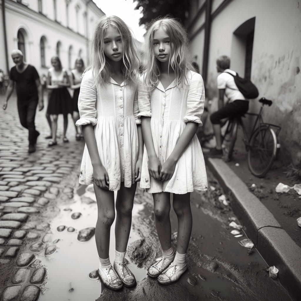 Candid Vintage Aesthetic: Teenage Girls in White Dresses