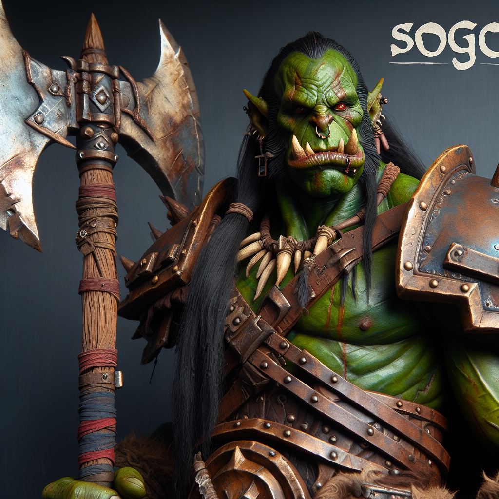 Muscular Orc Warrior Soggo in Fantasy Battle Armor