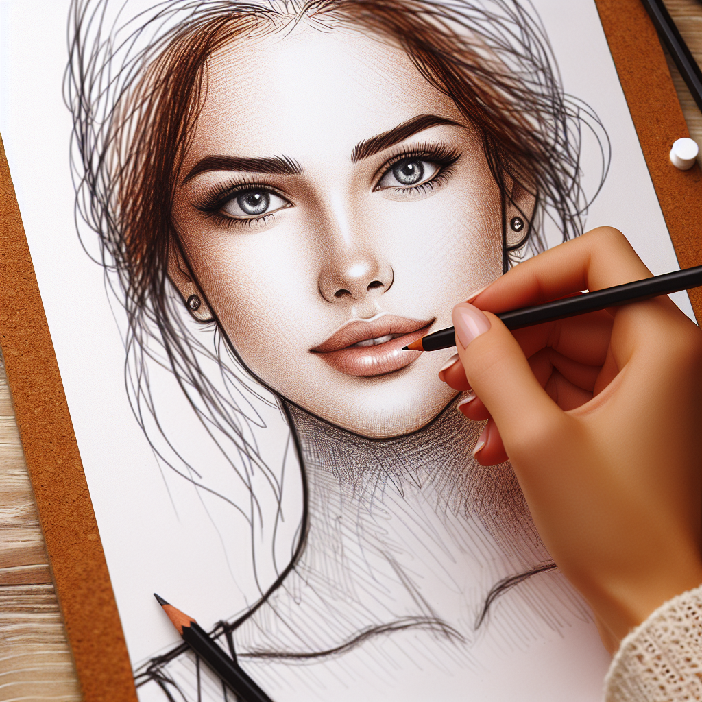 Attractive Young Lady Drawing