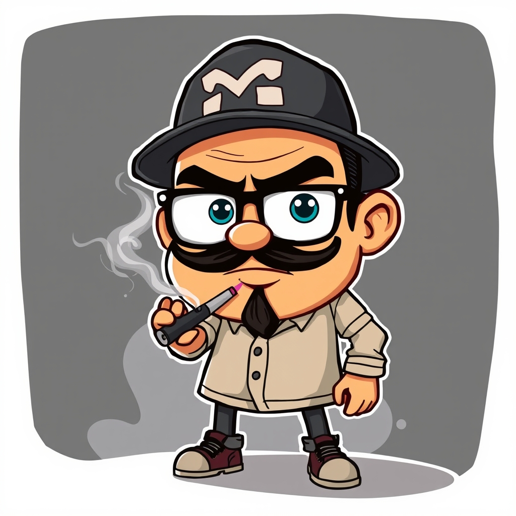 Smoky Gangster Cartoon Character Art