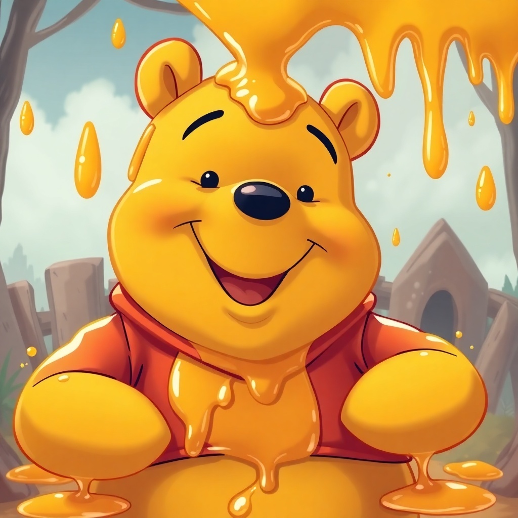 Massive Winnie the Pooh Enthralled by Honey