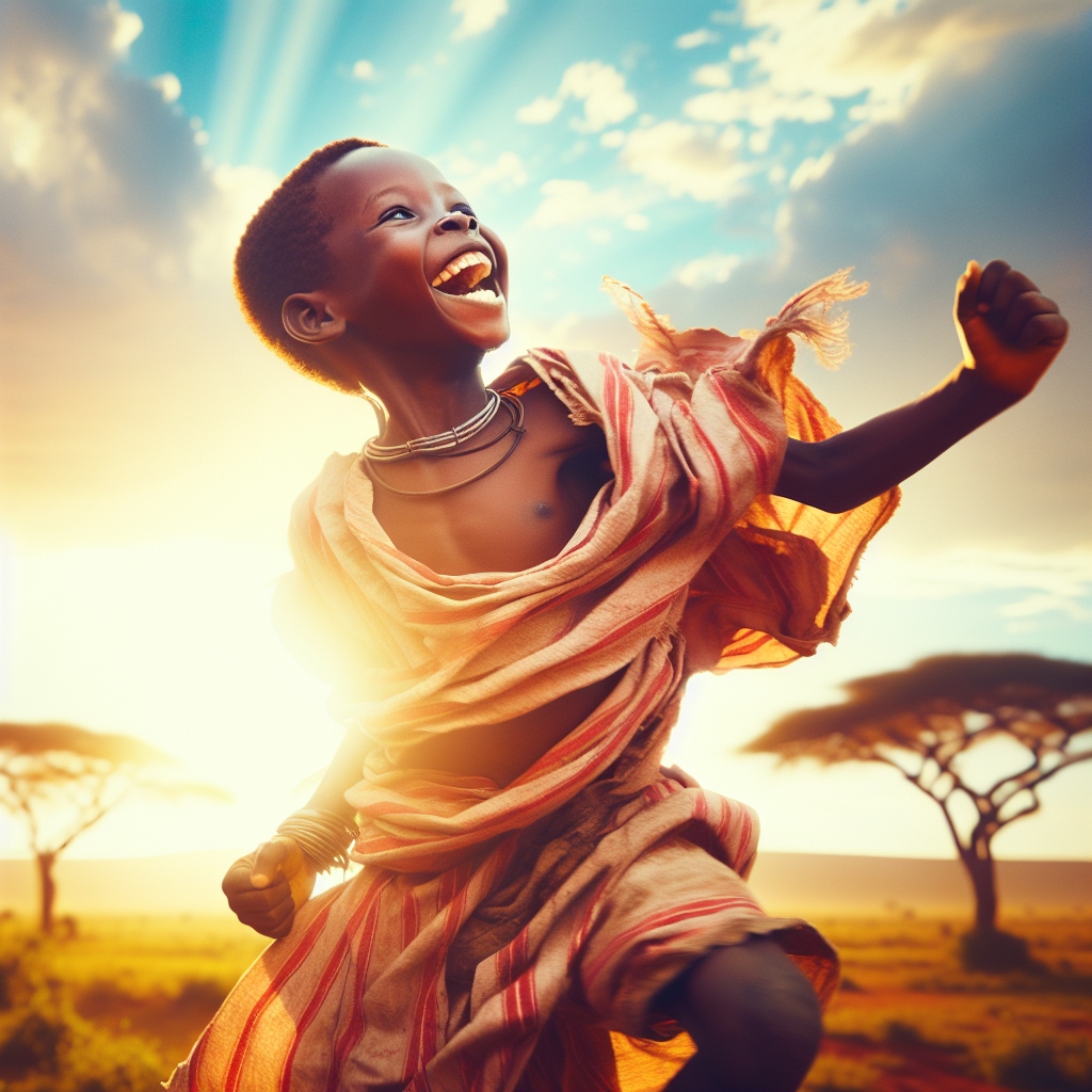 Radiant Young African Boy Dancing