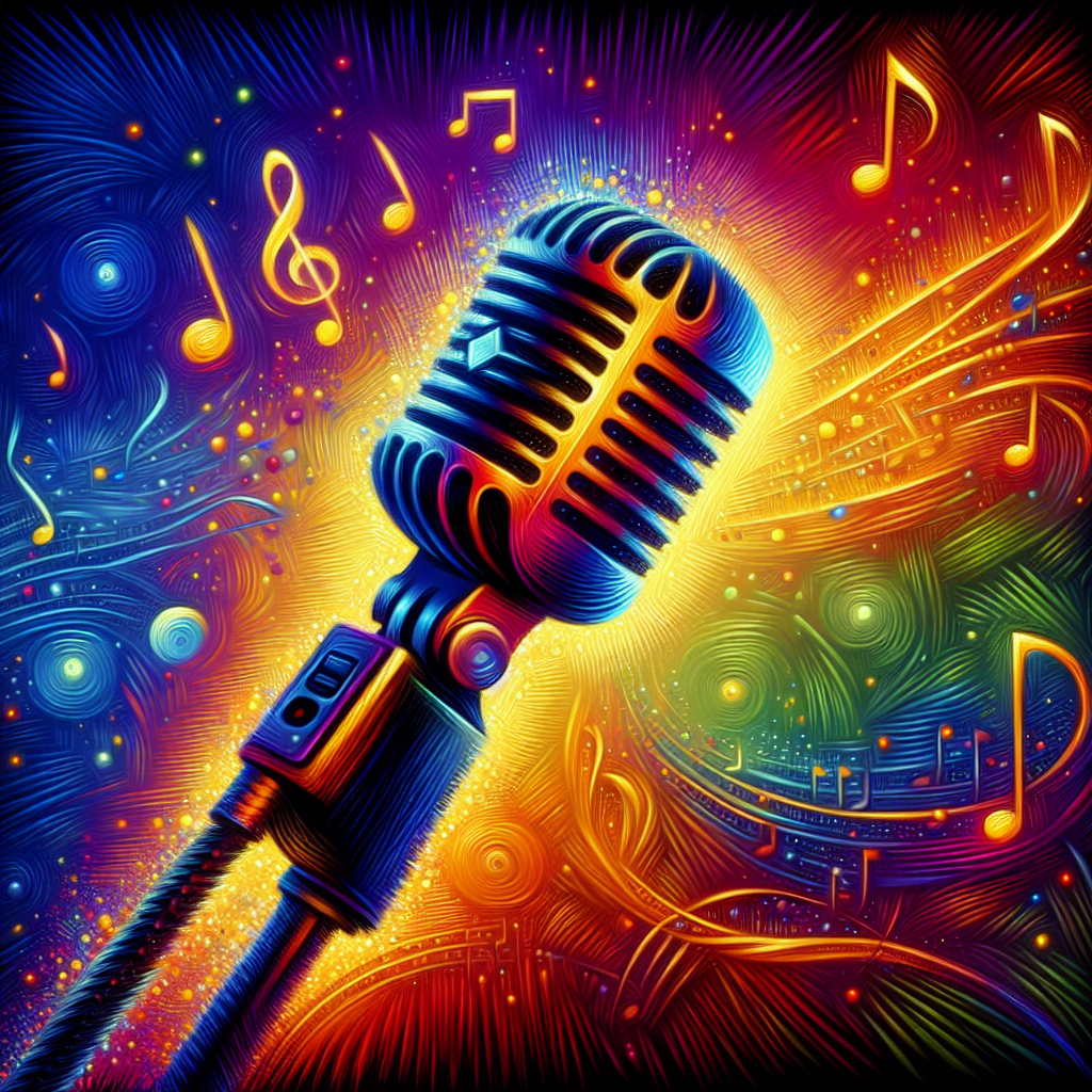 Vibrant Wireless Microphone Painting