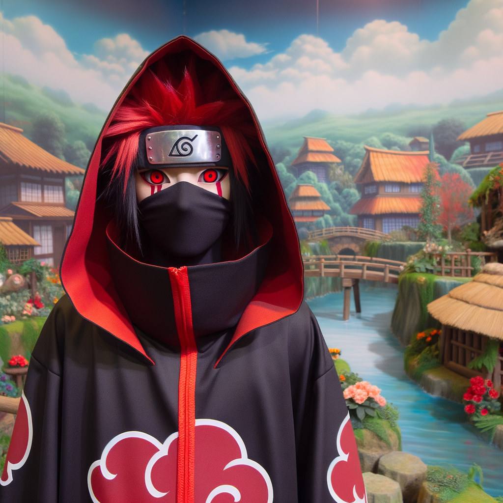 Akatsuki Naruto Character Cosplay with Sharingan Eyes