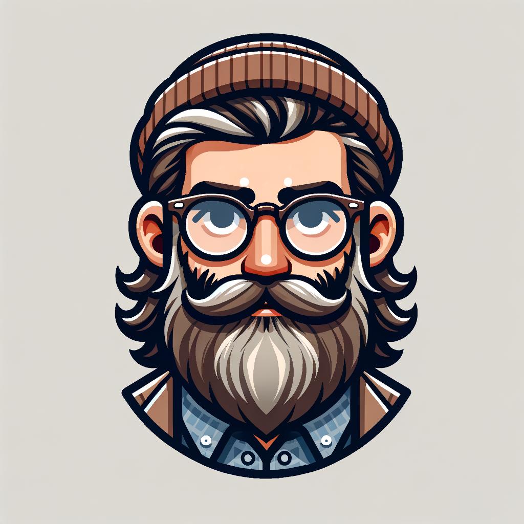 Quirky Hipster Man Cartoon Character Illustration