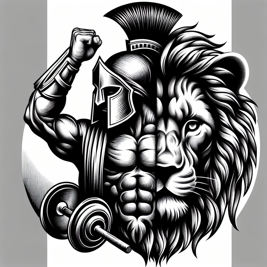 Spartan Warrior Merging Into Lion Tattoo Art