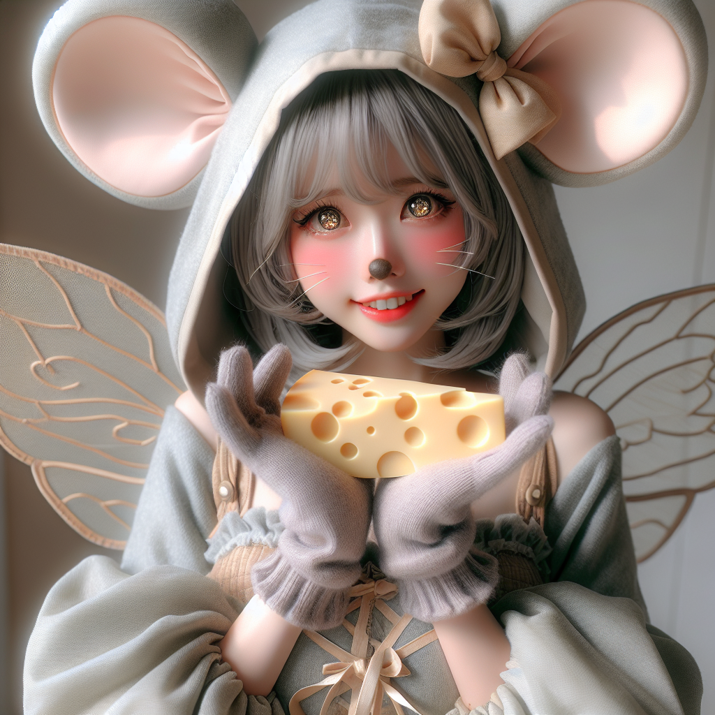 Adorable Mouse Girl in Anime Style