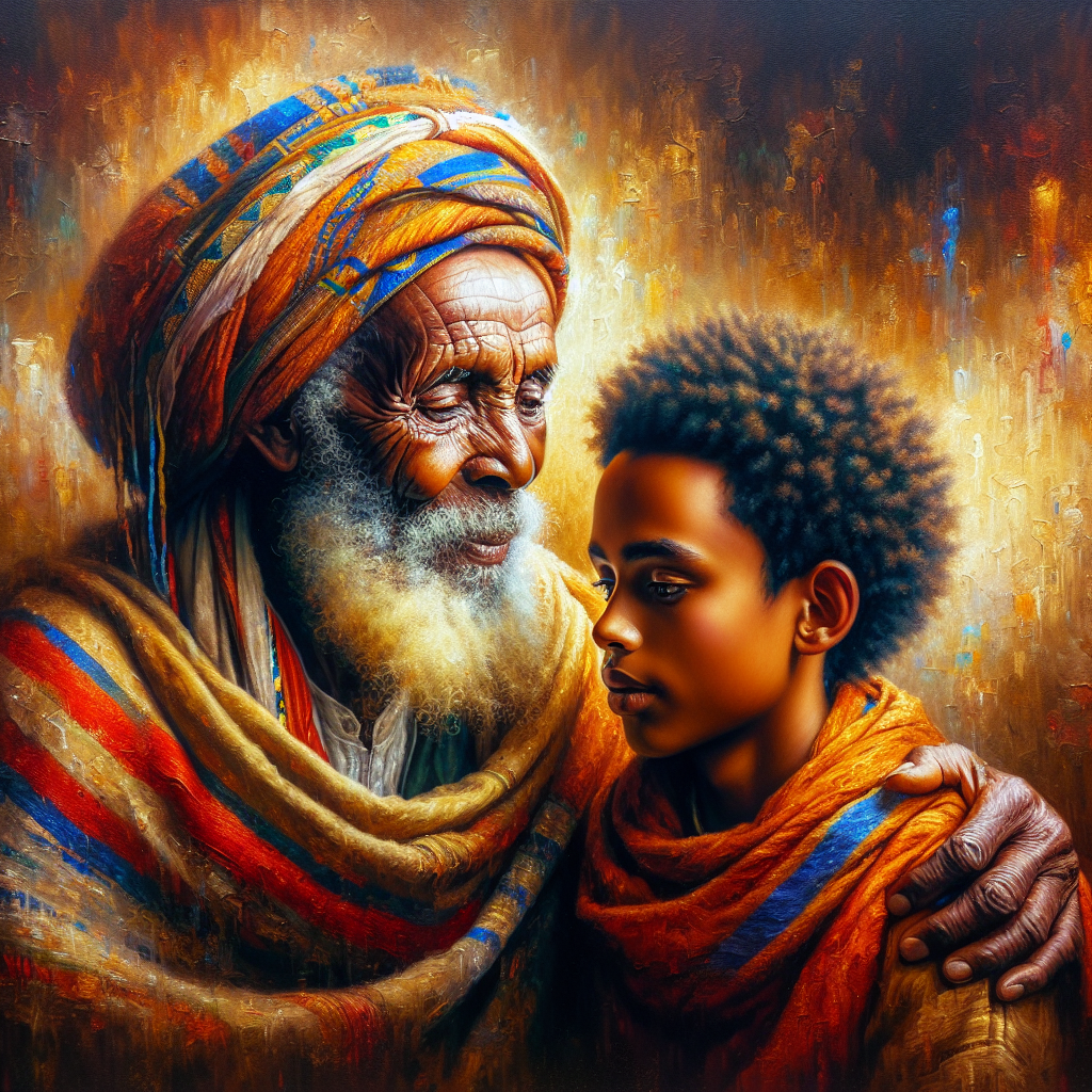 A Beautiful Bond: Ethiopian Father and Son in Embrace