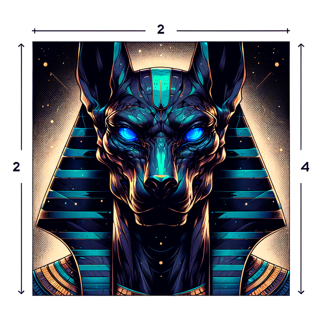 Imposing Anubis Portrait with Blue Eyes