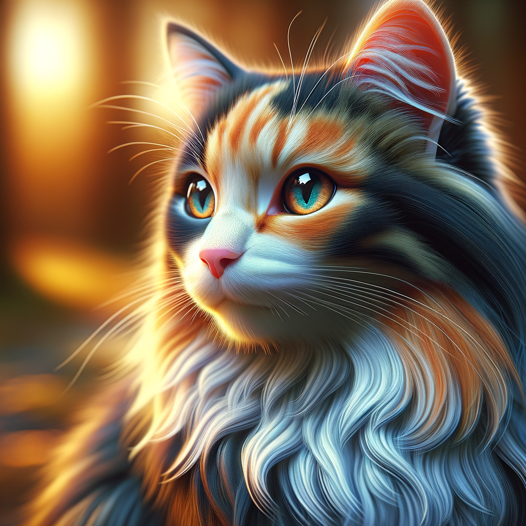 4K Realistic Cat Image with Vibrant Colors