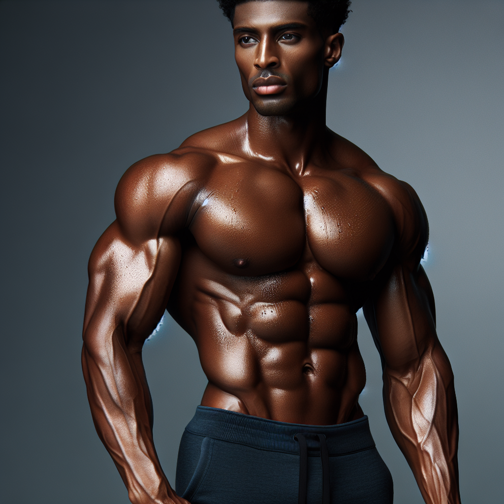 Muscular African American Man Exuding Strength and Confidence