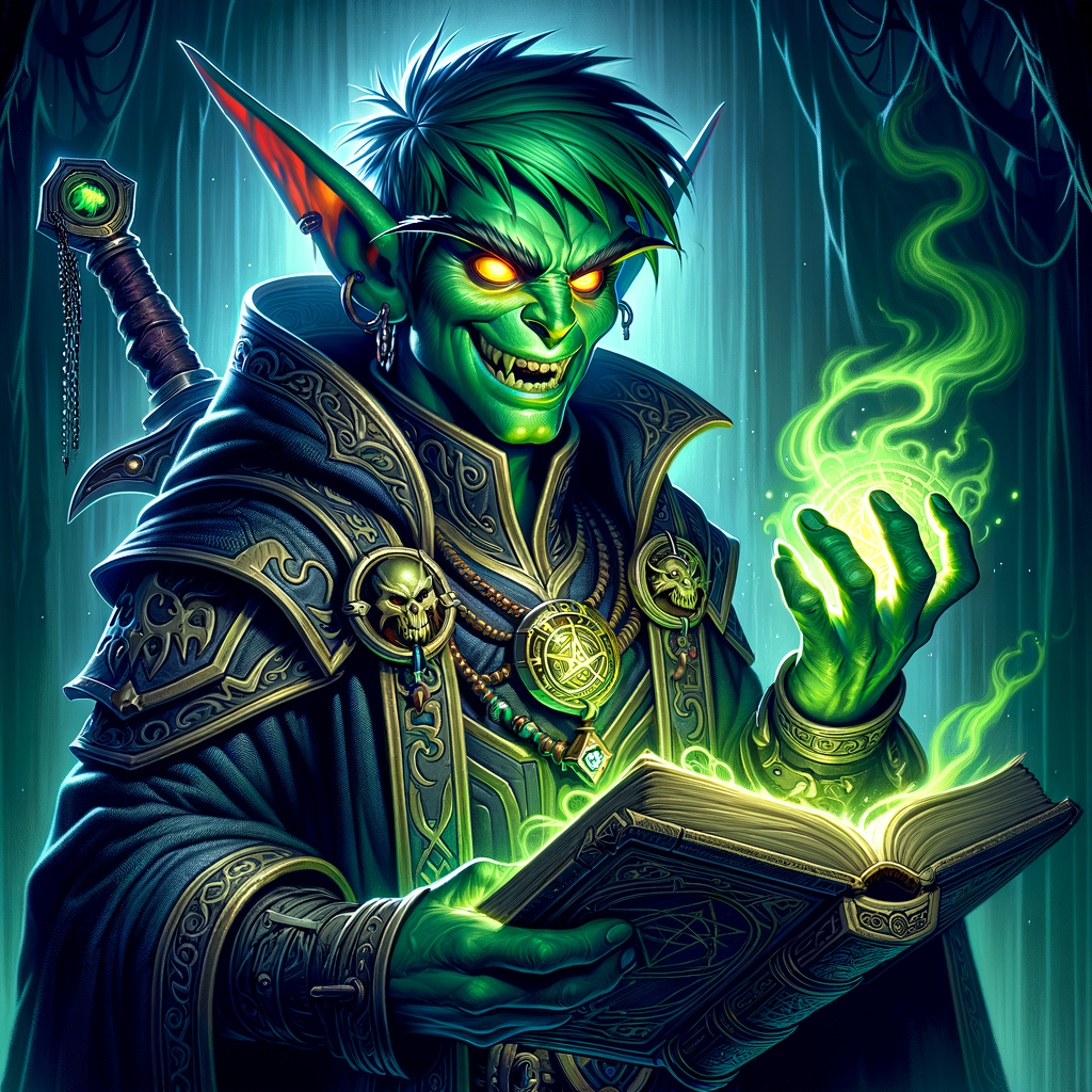 Male Goblin Warlock Hexblade: A DND Fantasy Masterpiece