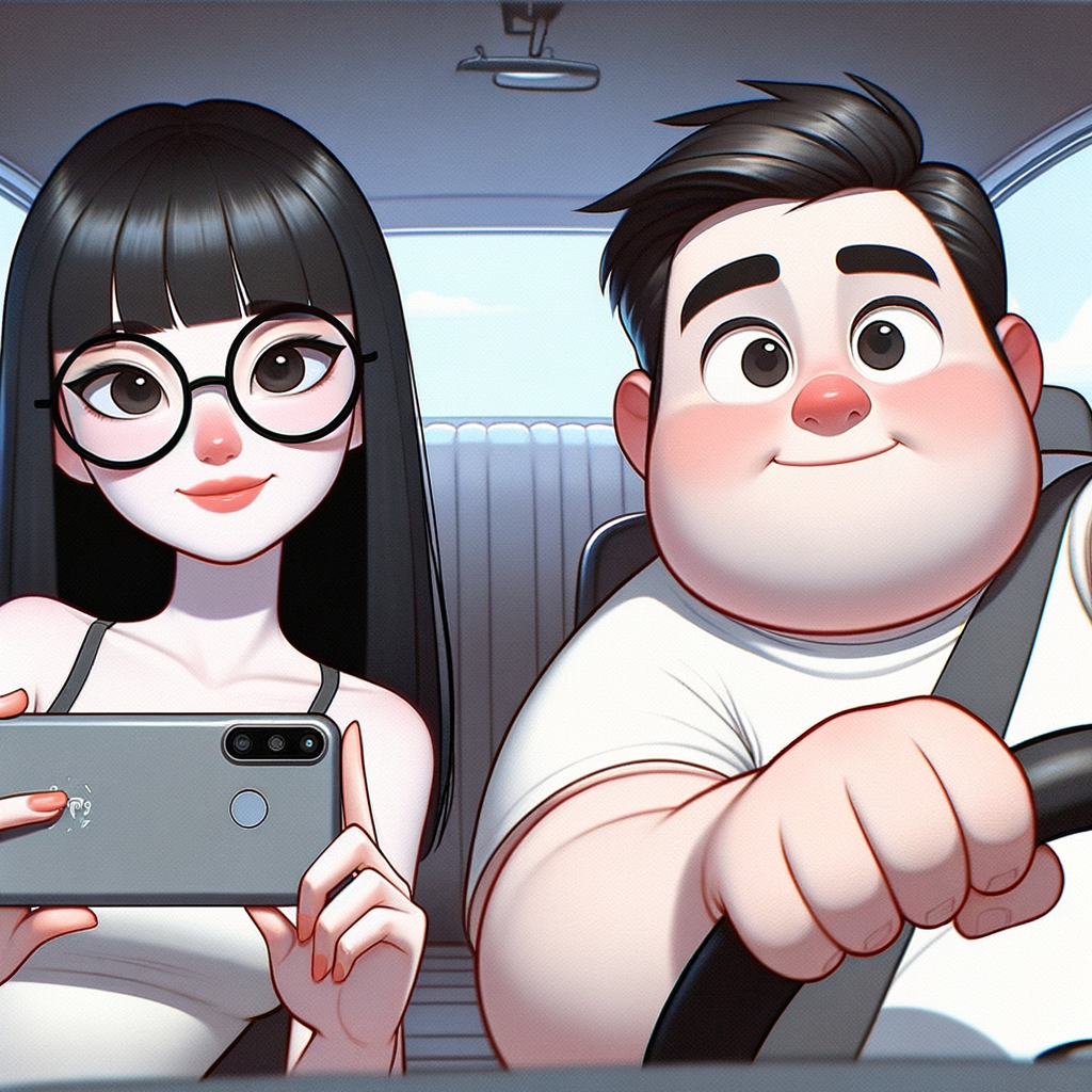 Animated Couple Date in Car