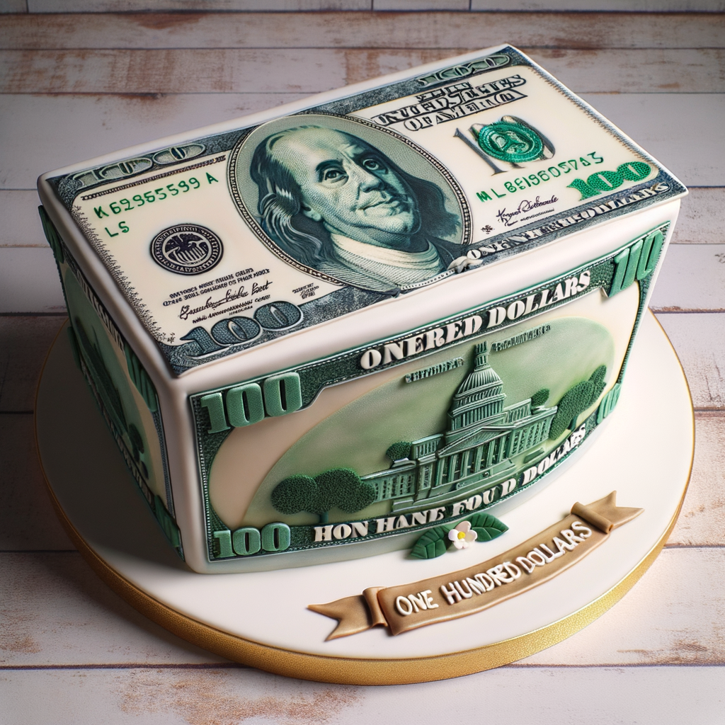 Delightful $100 Bill Cake Design