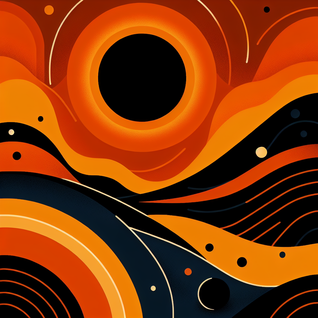 Vivid Orange & Deep Black Desktop Wallpaper