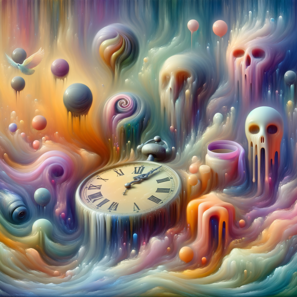 Ethereal Melting Time: Surreal Digital Painting Inspired by Salvador Dalí