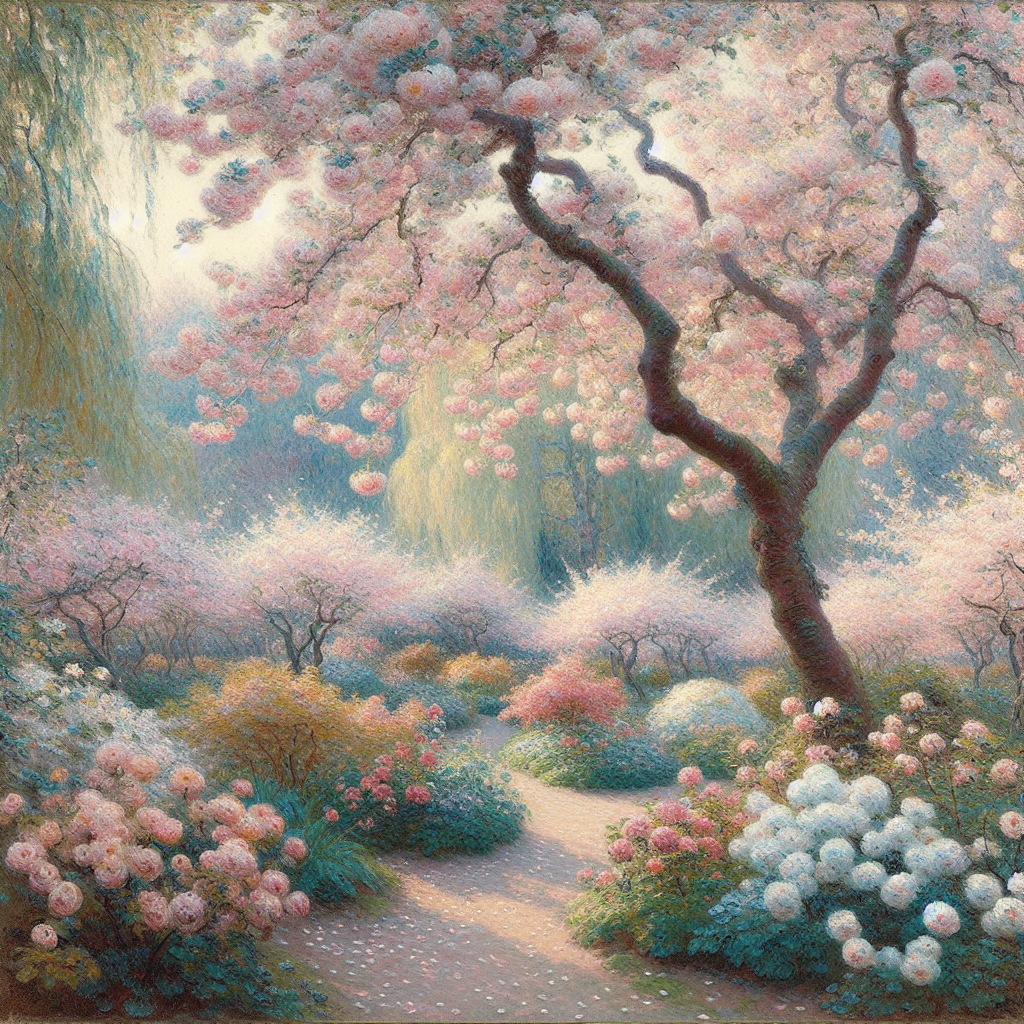 Explore the Tranquility of Monet's Cherry Blossom Garden