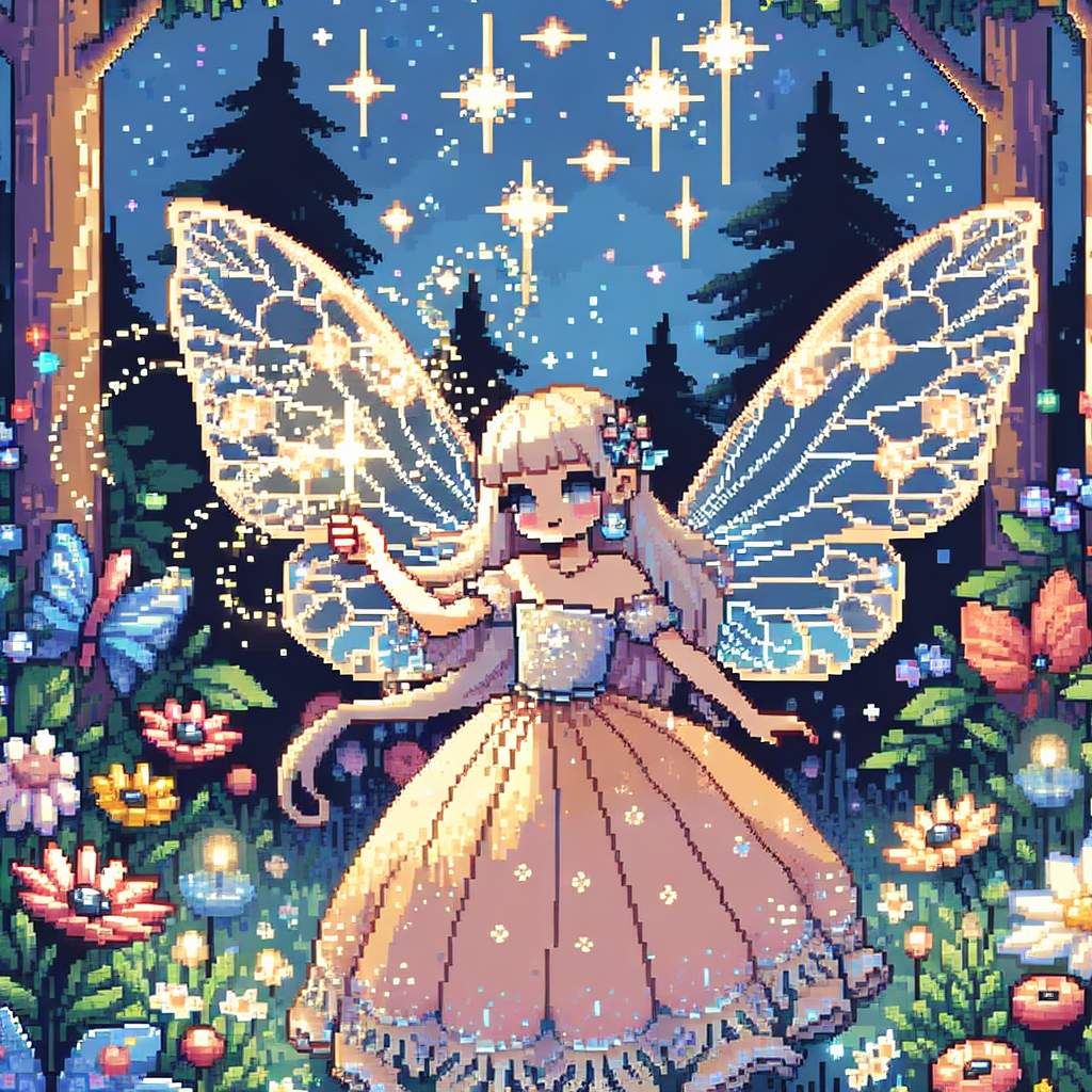 Explore the Whimsical Pixel Art Fairy