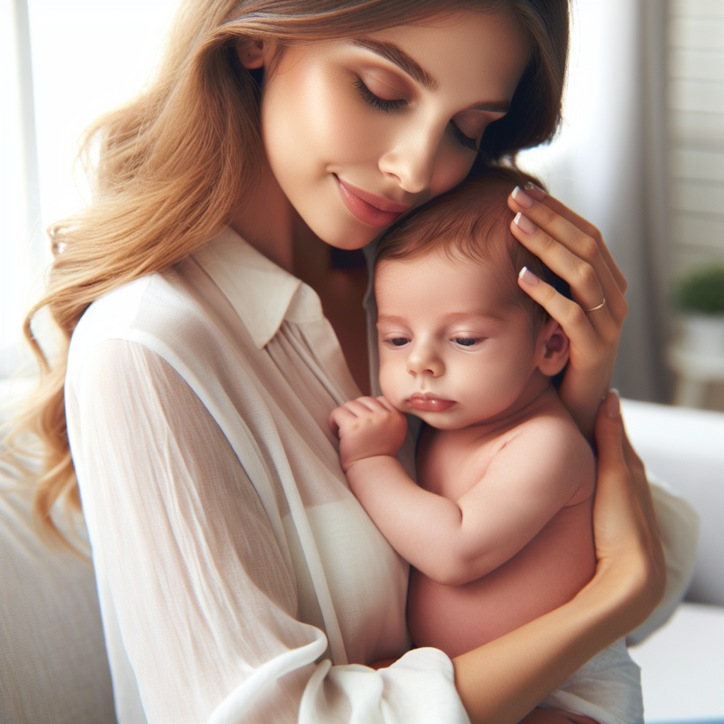 Mother Holding Child Tenderly