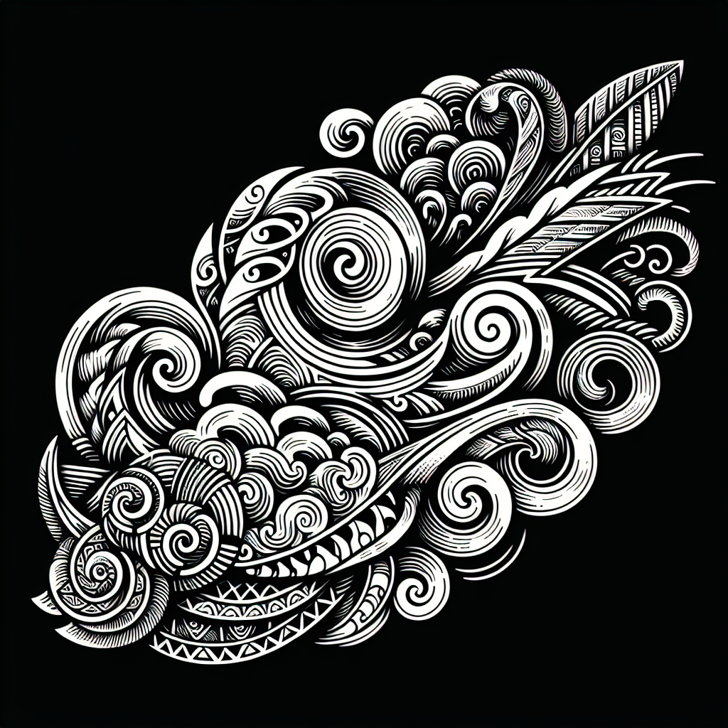 One Piece and Maori Tattoo Design