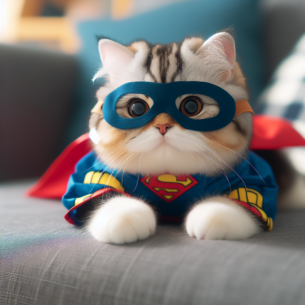 Cute Superhero Cat