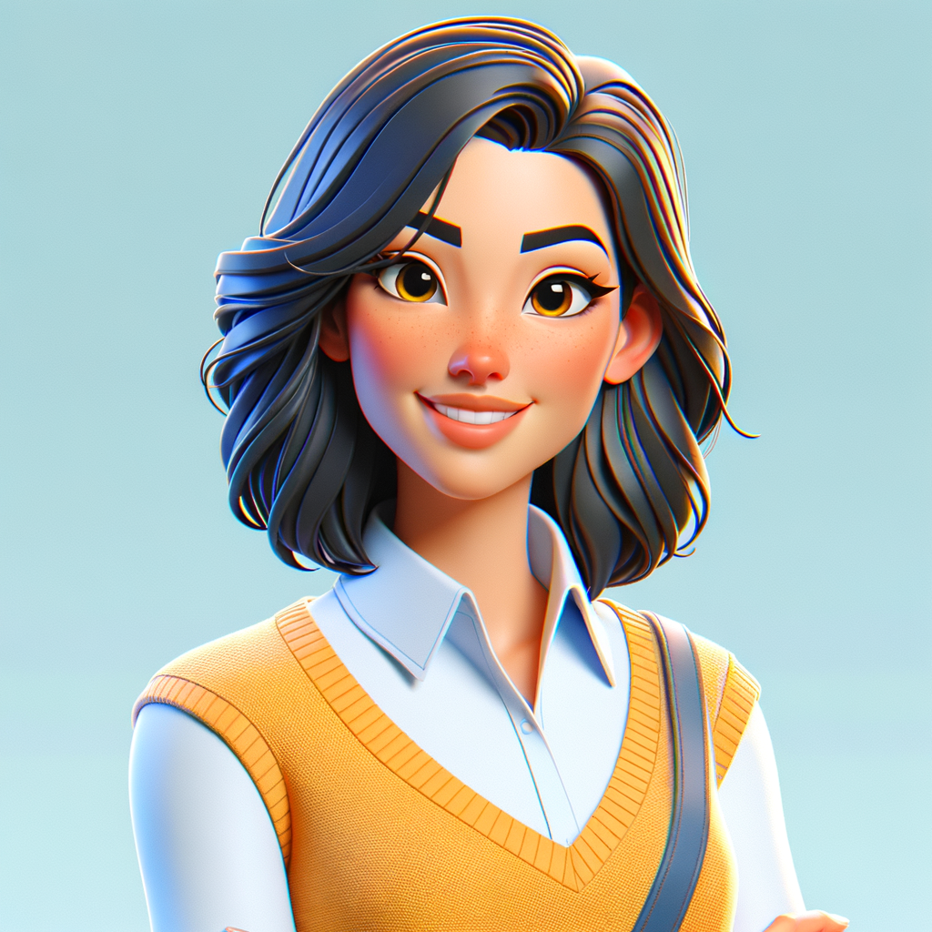 3D Model of a Pixar-Inspired Female Character