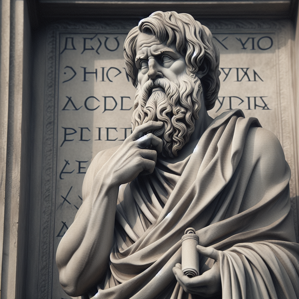 Lifelike Stone Sculpture of Epictetus