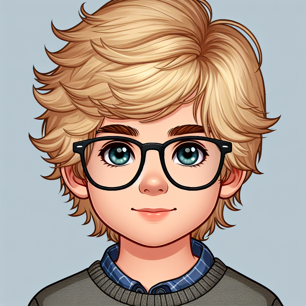 Adorable Kid Jonah: Young Child with Glasses & Blonde Hair