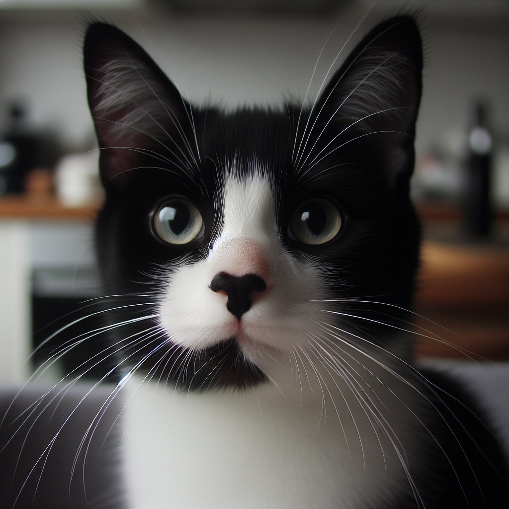 Discover the Black and White Cat with Black Nose