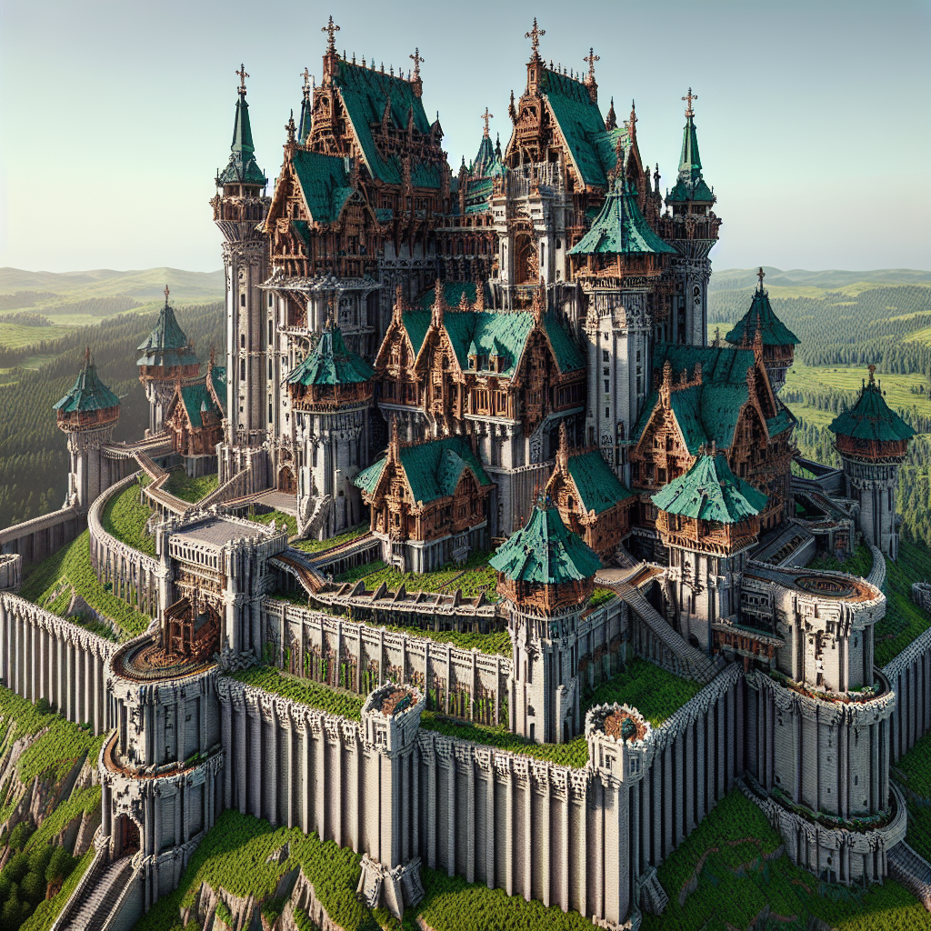 Discover the Grandeur of a Detailed Medieval Castle in Minecraft 1.20