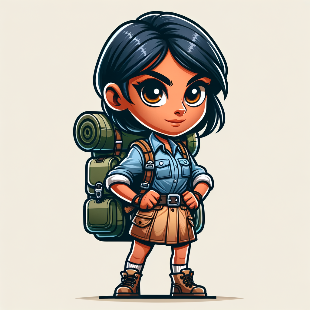 Explore the Spirit of Adventure with Our Cartoon Girl!