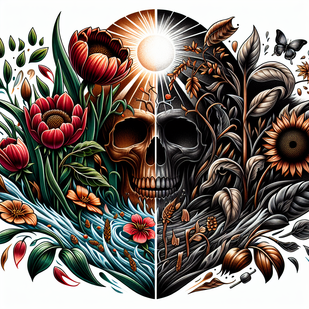 Life or Death Tattoo Design: Beauty and Mortality