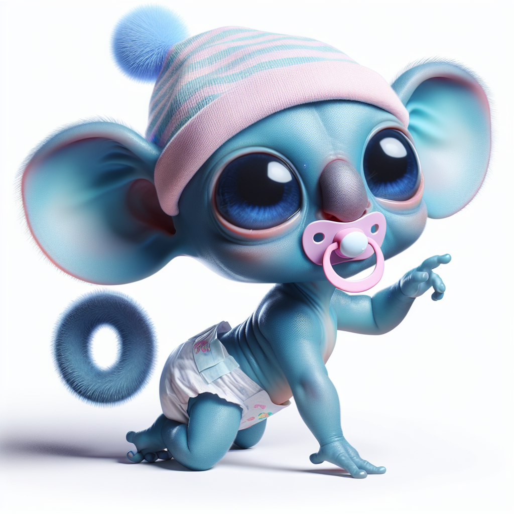 Adorable Baby Alien Stitch Creature Illustration