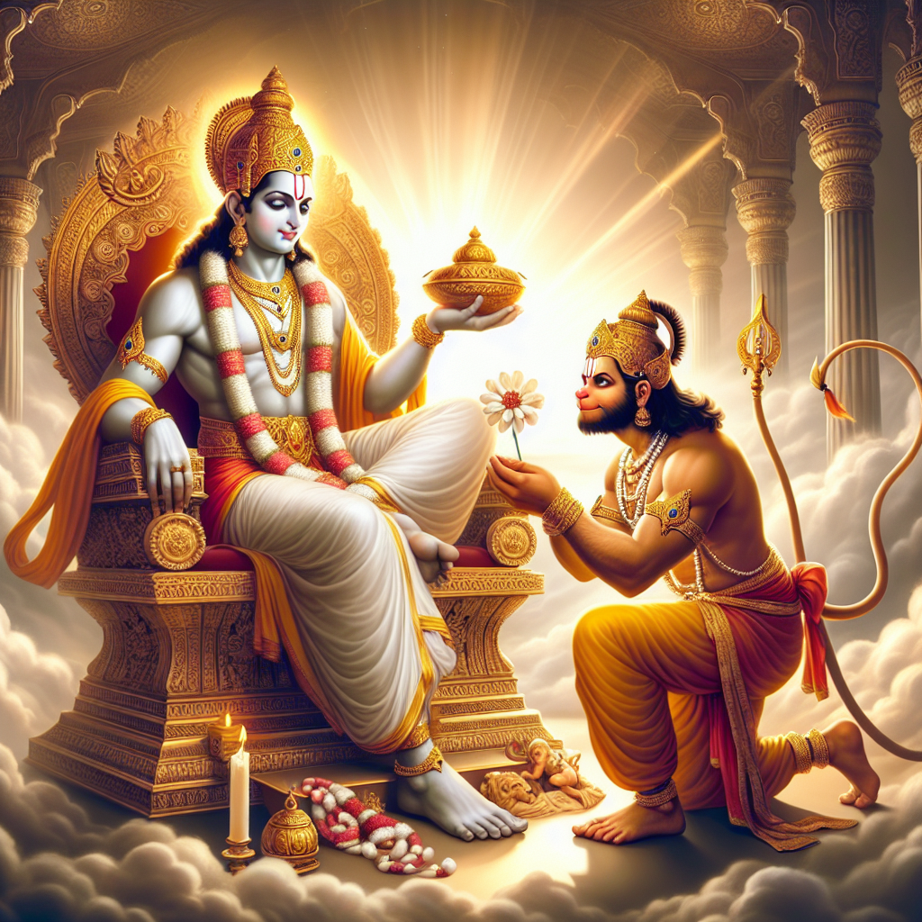 Divine Scene of Lord Ram and Hanuman