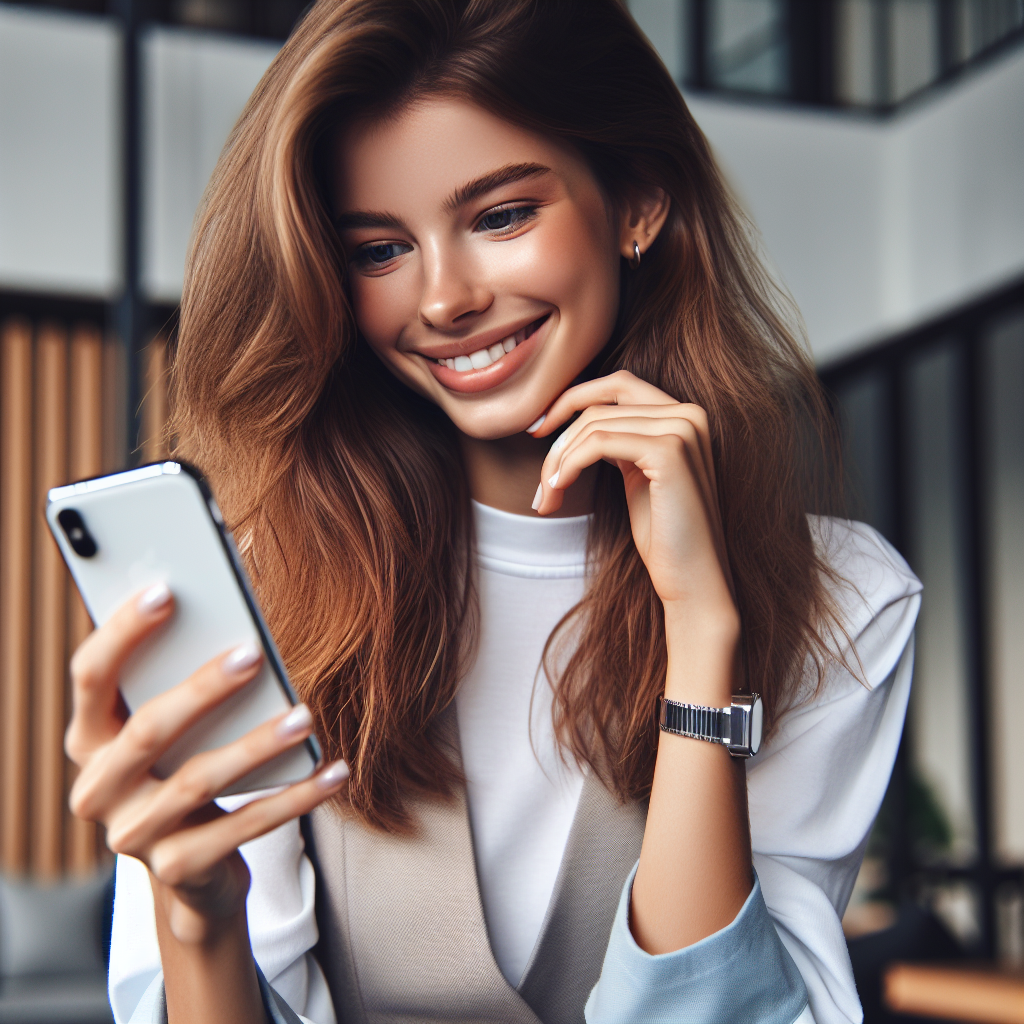 Young Caucasian OnlyFans Model Poses with Phone