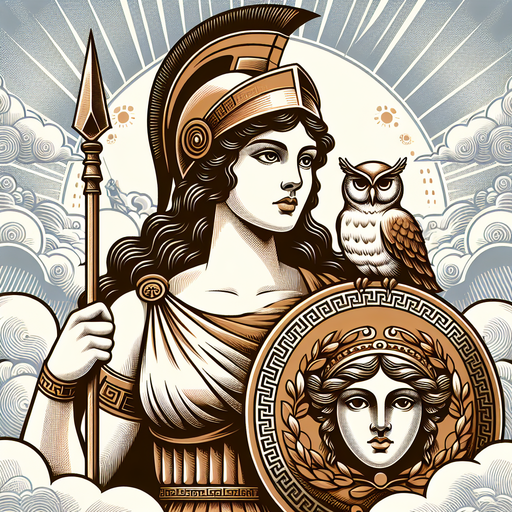 Illustration of Athena: Greek Goddess of Wisdom and Warfare