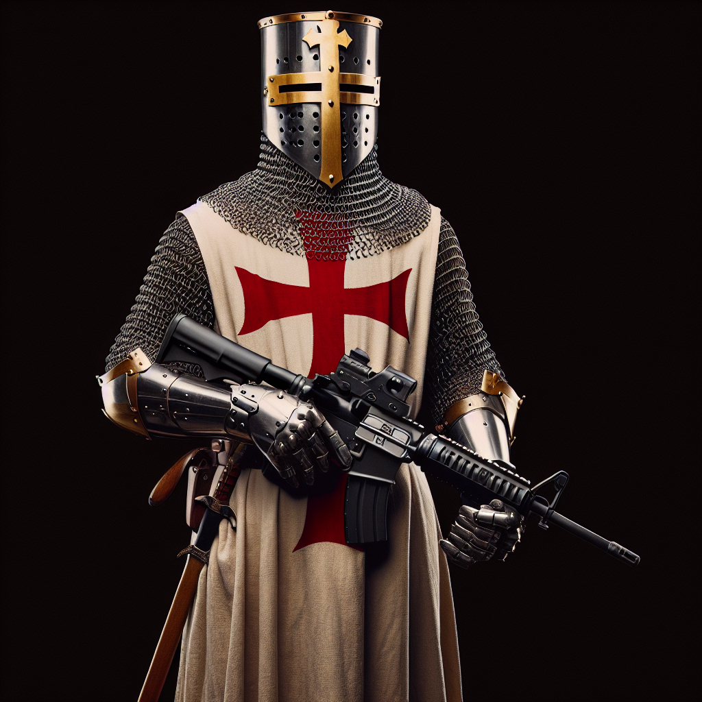 Medieval Crusader with Modern Firearm